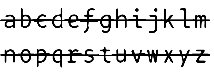 BPtypewriteDamagedStrikethrough Font LOWERCASE
