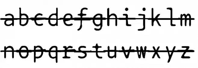 BPtypewriteDamagedStrikethrough 字体 小写