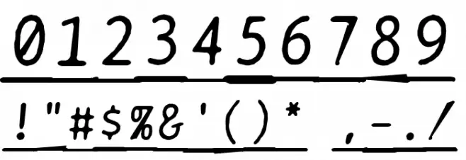 BPtypewriteDamagedUnderscored Italic Font OTHER CHARS
