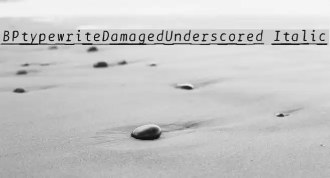BPtypewriteDamagedUnderscored Italic Font examples