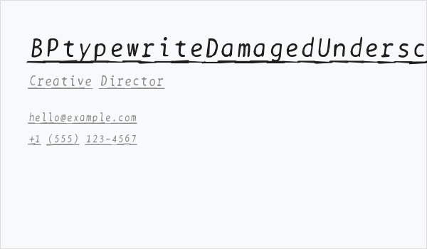 BPtypewriteDamagedUnderscored Italic Business Card