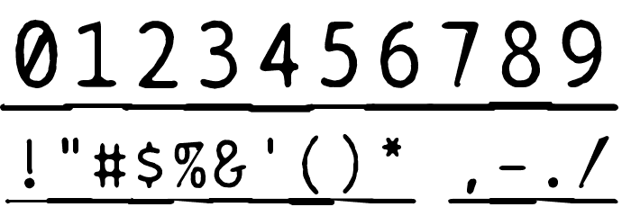 BPtypewriteDamagedUnderscored Font OTHER CHARS