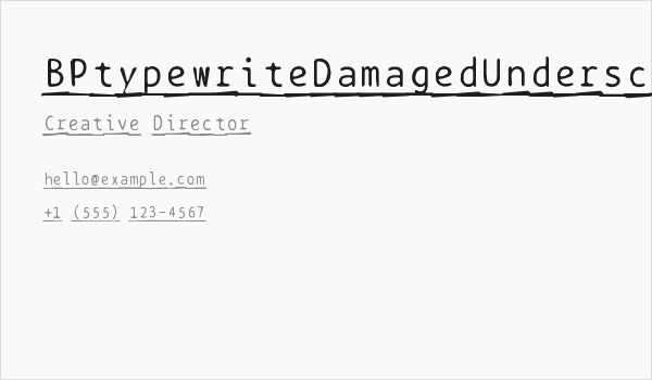 BPtypewriteDamagedUnderscored Business Card
