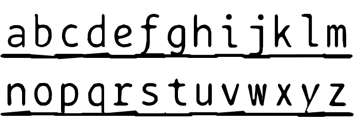 BPtypewriteDamagedUnderscored Font LOWERCASE