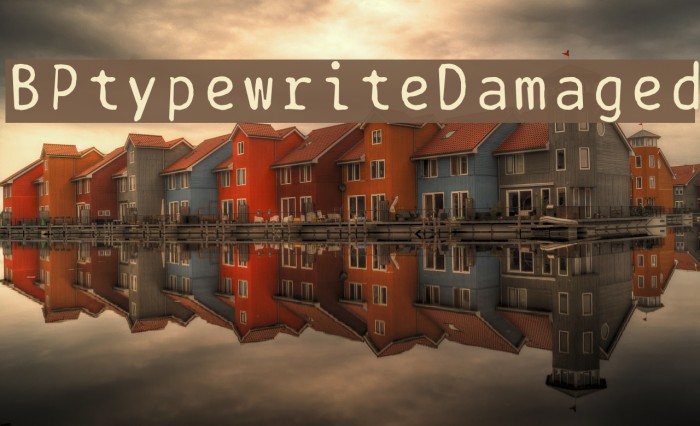 BPtypewriteDamaged Font examples