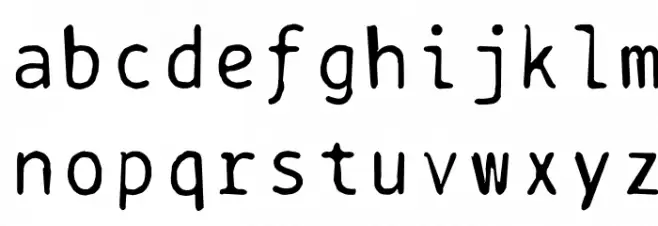 BPtypewriteDamaged Font LOWERCASE