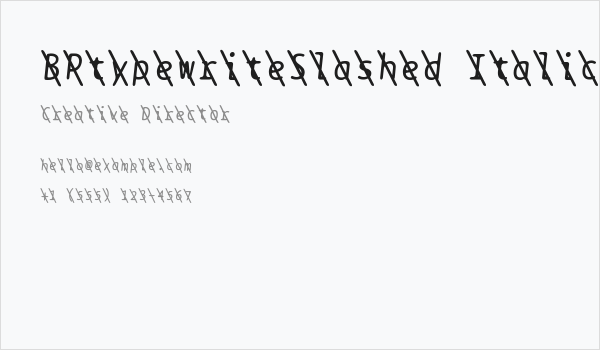 BPtypewriteSlashed Italic Business Card