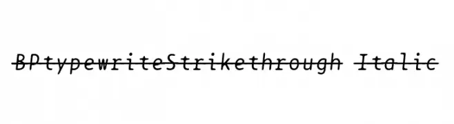 BPtypewriteStrikethrough Italic  Скачать бесплатные шрифты