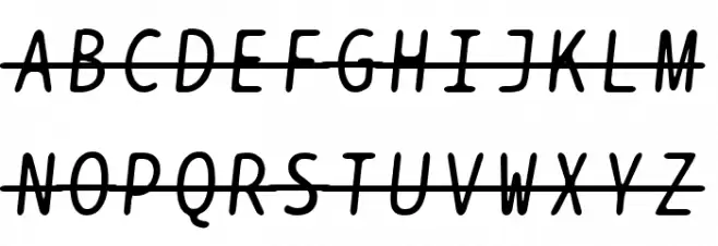 BPtypewriteStrikethrough Italic 字体 大写