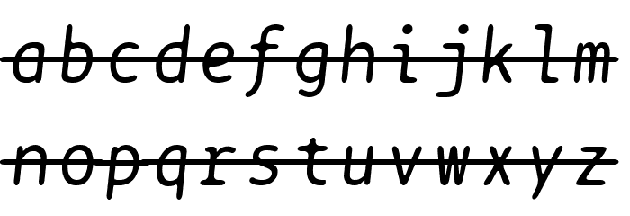 BPtypewriteStrikethrough Italic Font LOWERCASE