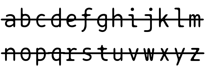 BPtypewriteStrikethrough Font LOWERCASE