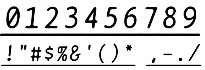 BPtypewriteUnderscored Italic Font OTHER CHARS