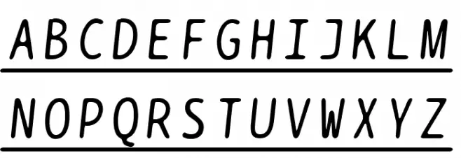 BPtypewriteUnderscored Italic Fuentes MAYÚSCULAS
