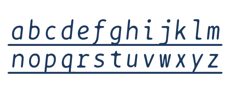 BPtypewriteUnderscored Italic Lowercase