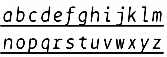 BPtypewriteUnderscored Italic 字体 小写