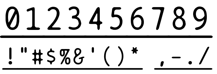BPtypewriteUnderscored Font OTHER CHARS