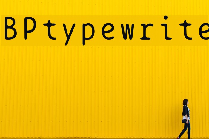 BPtypewrite Schriftart examples