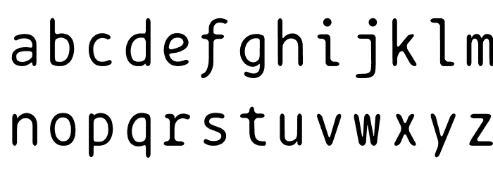 BPtypewrite Schriftart Kleinbuchstaben