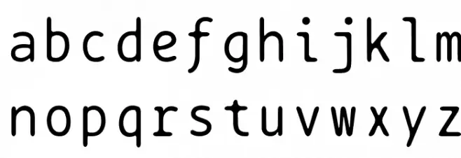 BPtypewrite Schriftart Kleinbuchstaben