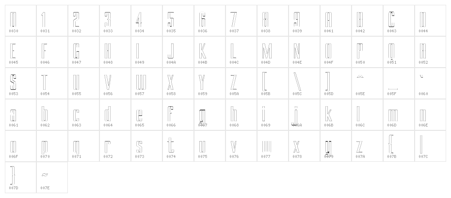 BRANCHE Outline Character Map