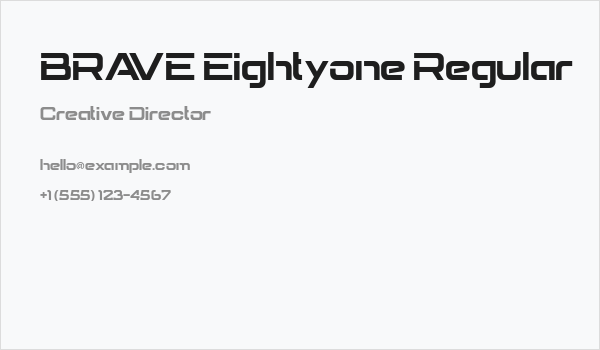 BRAVE Eightyone Regular Business Card