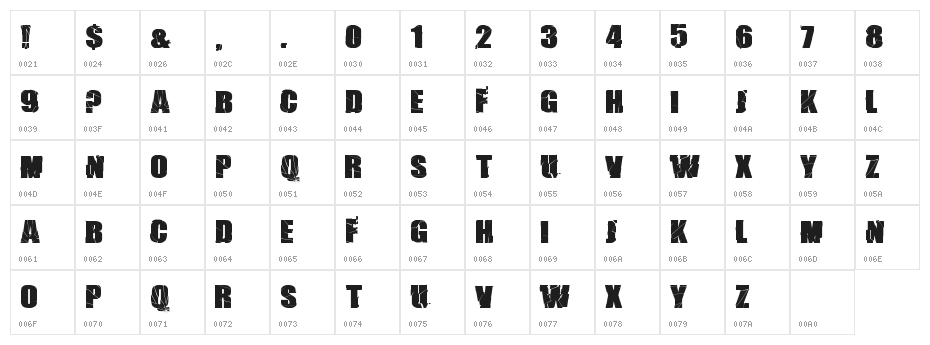BREAK IT Character Map