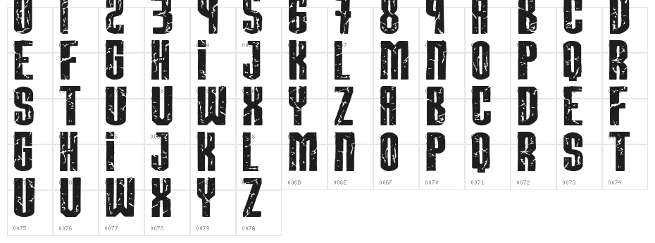 BREAKSTEEL Character Map