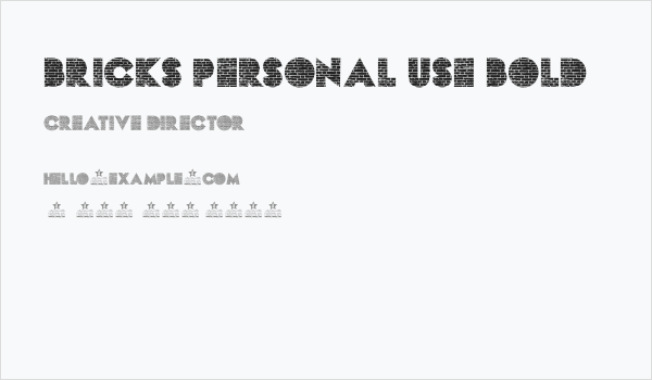 BRICKS PERSONAL USE Bold Business Card