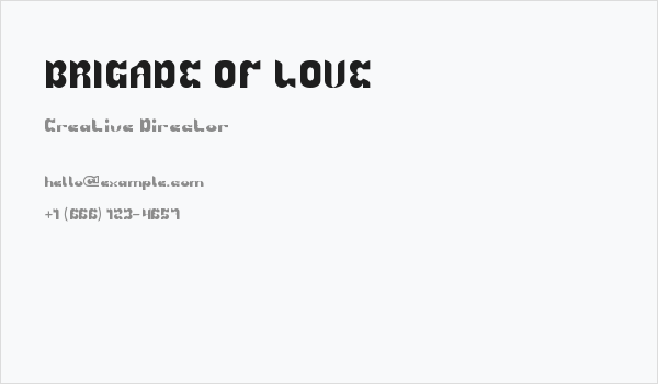 BRIGADE OF LOVE Business Card
