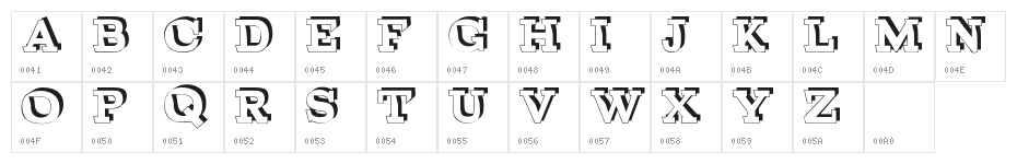 BROKEN DEPTH demo Character Map