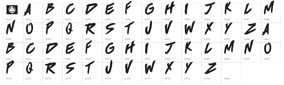 BROKEN HOME Character Map