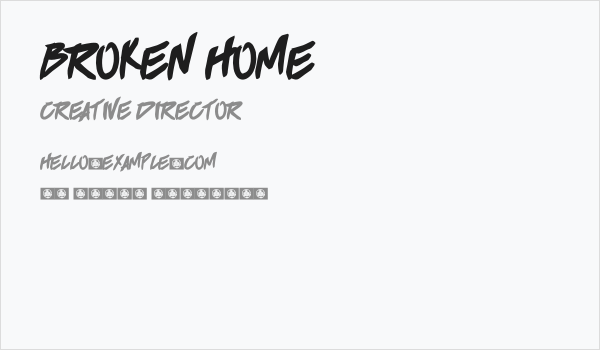 BROKEN HOME Business Card