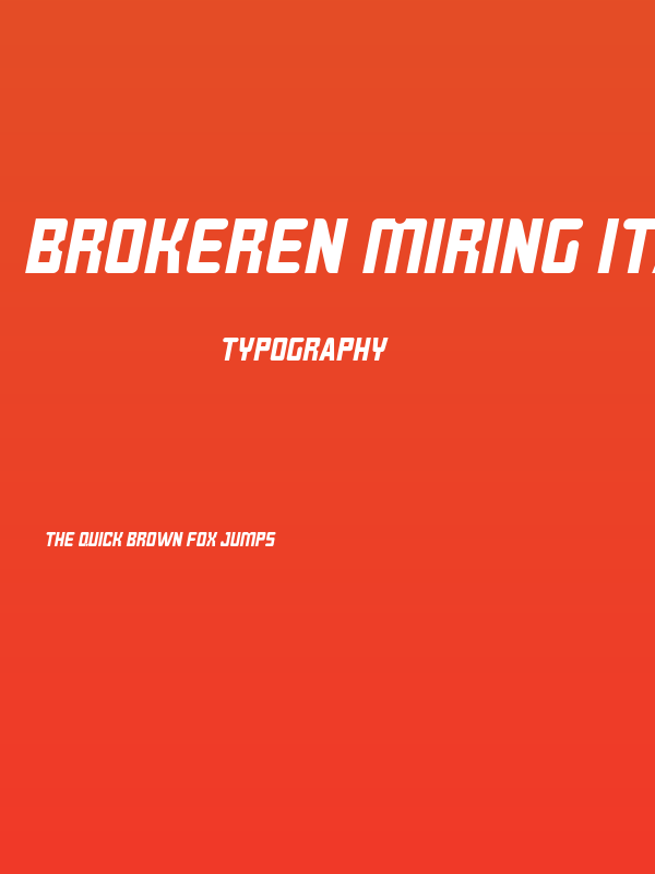 BROKEREN MIRING Italic Poster