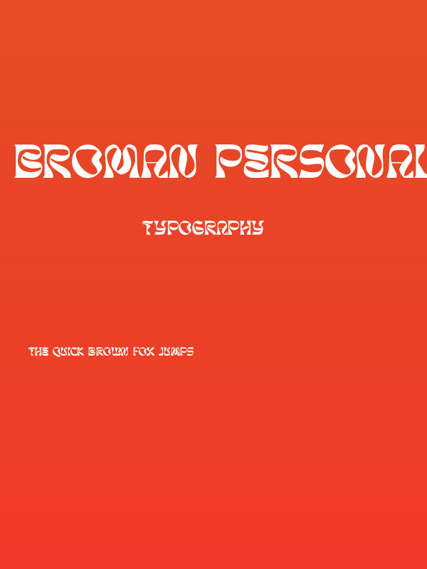 BROMAN PERSONAL USE ONLY Poster