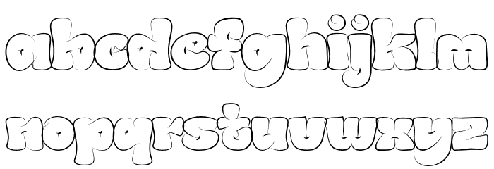 BRONGGEDUNYtrial-Outline Font LOWERCASE