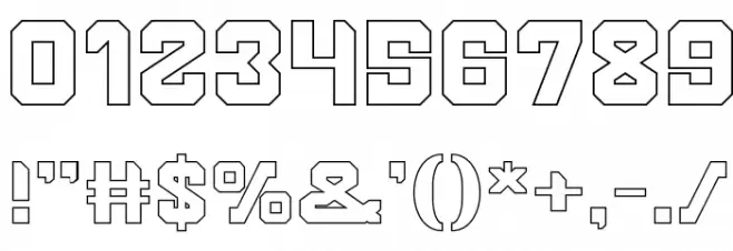 BROTHER-Hollow Font OTHER CHARS