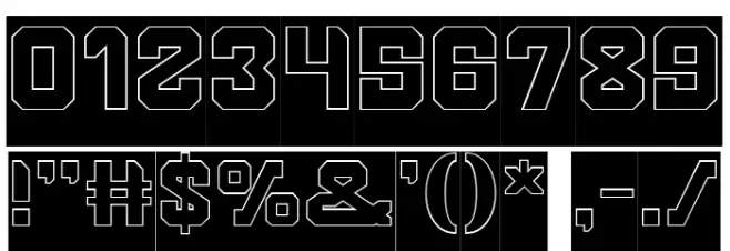 BROTHER-Hollow Font OTHER CHARS