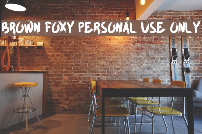 BROWN FOXY Personal Use Only Font examples