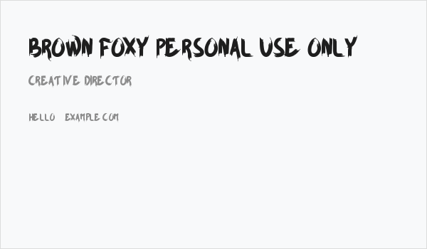 BROWN FOXY Personal Use Only Business Card