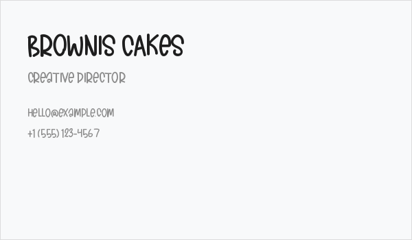 BROWNIS CAKES Business Card