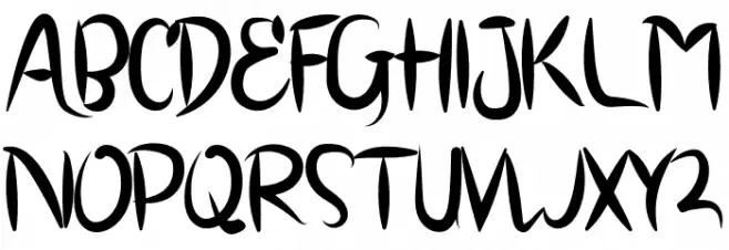 BRUSH SCOOT Schriftart Groß