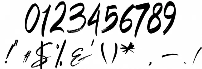 BRUSH TANGSE Font OTHER CHARS