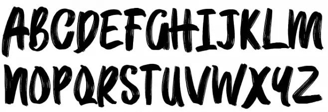 BRUSHMOSH! Demo Fonte MAIÚSCULAS