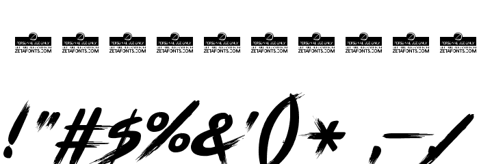 BRUSHSTRIKE Font OTHER CHARS