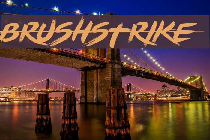 BRUSHSTRIKE Font examples