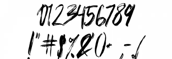 BRUSHY Font OTHER CHARS