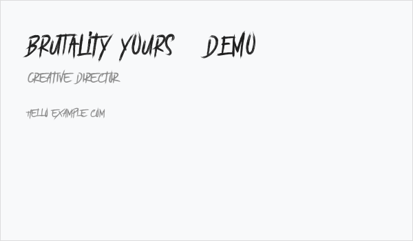 BRUTALItY YOURS - DEMO Business Card