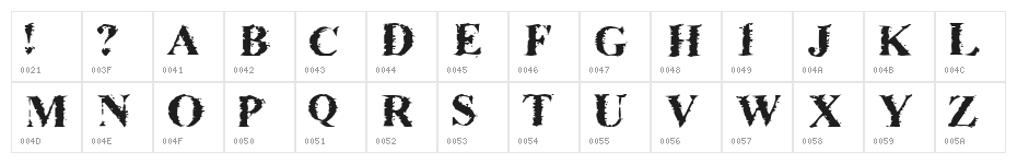 Brackish Character Map