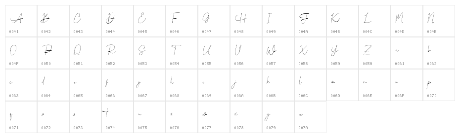 Brad Rowland Free Regular Character Map