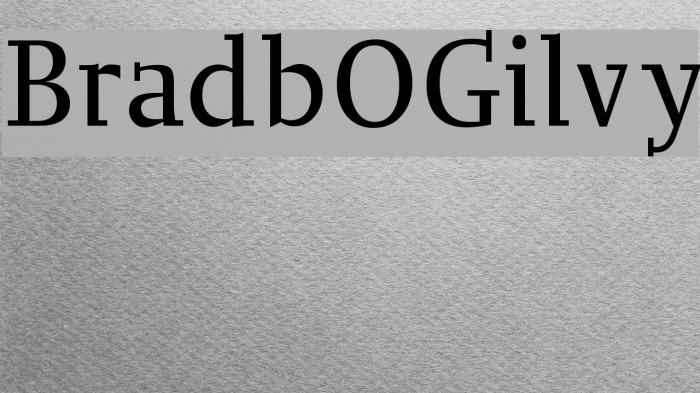 BradbOGilvy Font examples